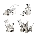 Essential Agricultural Equipment Including Lawn Mower Wood Chipper And Snow Blower