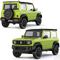 Green Suzuki Jimny Off Road Car Front And Rear Views