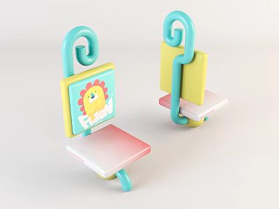 Modern Children's Chair Home Chair 3d model