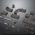 Various Industrial Metal Pipes Elbows And Square Components Fittings