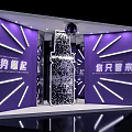 Purple Neon Lights Photo Spot With Giant Mosaic Bottle And Wall Text