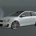White Sporty Hatchback Car With Black Roof And Alloy Wheels Red Brake Calipers