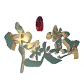 3D Text Design For Mid Autumn Festival With Red Seal Elements