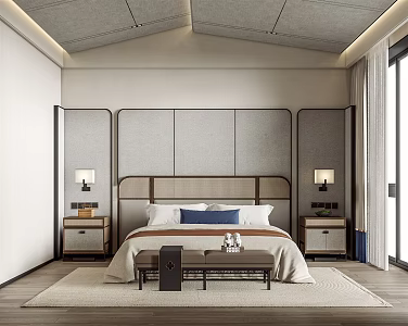 New Chinese bedroom 3d model