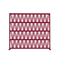 Red Decorative Room Divider With Wavy Pattern And Two Tier Design 3d model