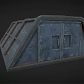 Industrial Equipment Heavy Duty Metal Structure With Sloped Top Double Doors And Number 4 For Industrial Applications
