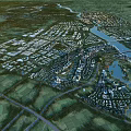 Aerial Planning of Urban Layout With Roads Water Bodies and Green Spaces
