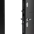 Modern Black And White Swing Door With Glass Panel And Handle Design