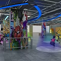 Modern Fitness Space With Graffiti Walls And Colored Floors For Workouts