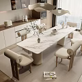Modern Dining Table and Chair 3d model