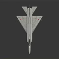 Silver Fighter Jet Model with Red Markings Number 02 on Tail Fin Against Dark Background