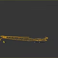 Yellow Heavy Duty Crawler Crane Lifting Steel Bars At Construction Site