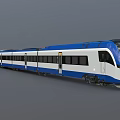 Modern Streamlined Blue And White Metro Train Exterior Design With Sleek Carriages