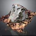 Natural Wood And Stone Decorative Display With Earthy Tones And Autumn Leaves Texture