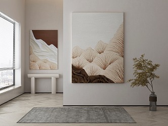 modern abstract painting decorative painting 3d model