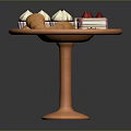 Pink Stand Tray With Assorted Desserts Including Cupcakes Croissants Cake Slices And Cookies