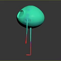 Vibrant Green Cartoon Creature With Round Eyes Colorful Limbs And Red Tips In Standing Pose