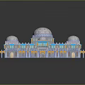 Ornate Islamic Architecture Design With Dome Structures Decorative Columns Arched Entrances And Symmetrical Patterns