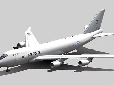 U.S. Air Force Fighter Jet With White Body Multiple Engines And Tail Insignia 3d model