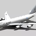U.S. Air Force Fighter Jet With White Body Multiple Engines And Tail Insignia