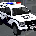 White Black Chinese Police SUV Car With Red Blue Siren And License Plate