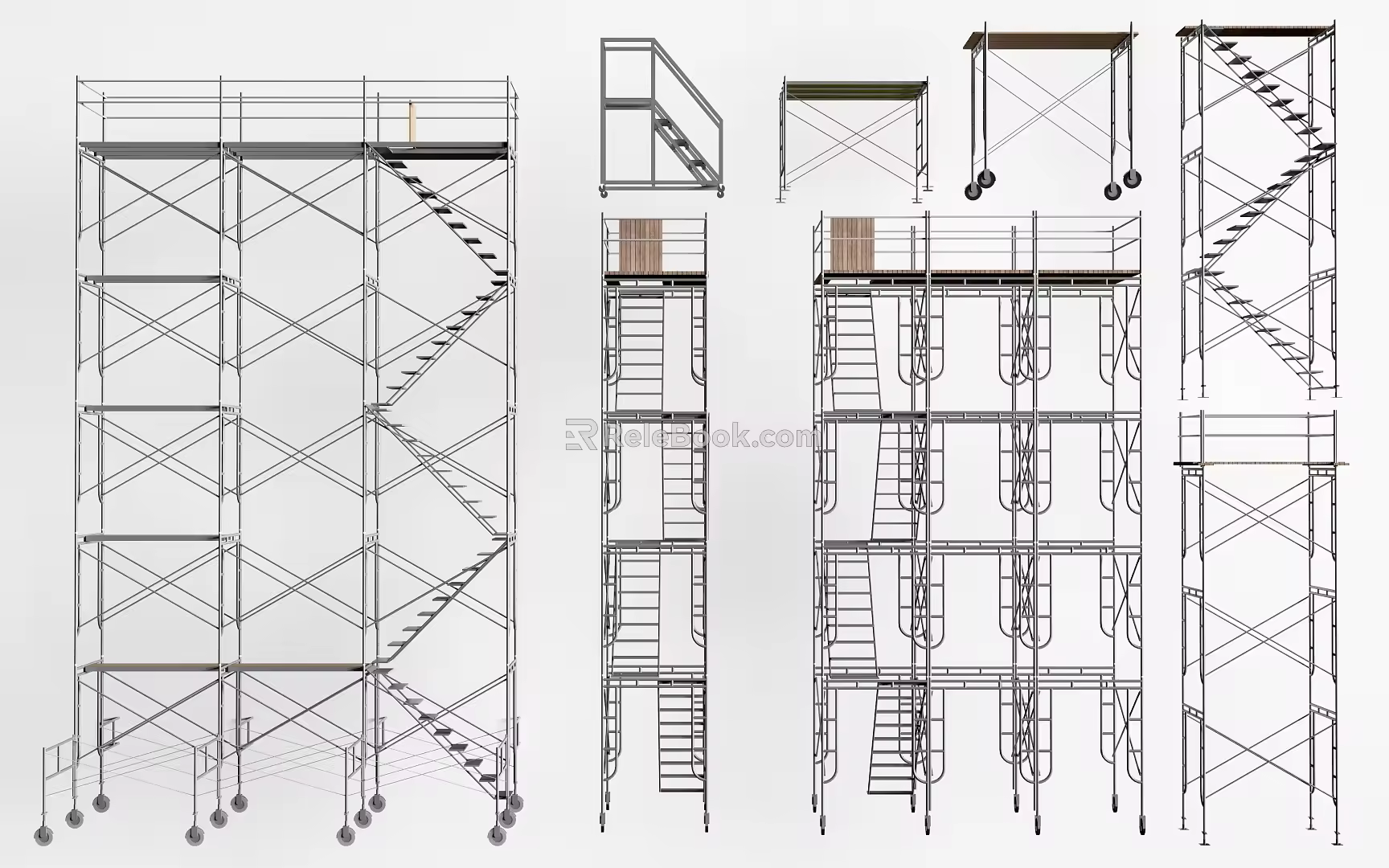 Modern Site Scaffolding Climbing Frame Climbing Ladder Site Ladder 3d model