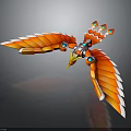 Mechanical Phoenix Character With Orange Red Wings Blue Eyes And Colorful Decorative Details