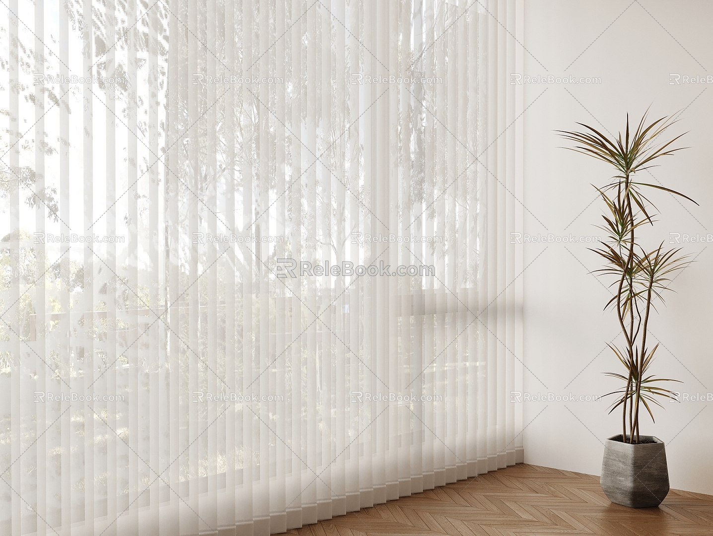 Modern dream curtain 3d model