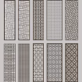 Decorative Room Partition With Various Intricate Laser Cut Patterns For Interior Design 3d model