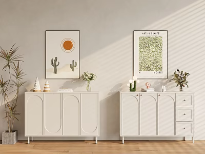 Cream wind shoe cabinet 3d model