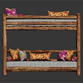 Wooden Bunk Bed Design With Colorful Decorative Pillows Sturdy Log Frame And Comfortable Mattress