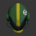 Green And Yellow Firefighter Helmet With Transparent Visor Protective Design Safety Equipment