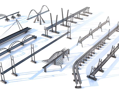 Various Types of Bridge Structural Designs and Architectural Models 3d model