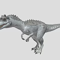 Grey And White Spotted Dinosaur Reptile Figure With Textured Skin