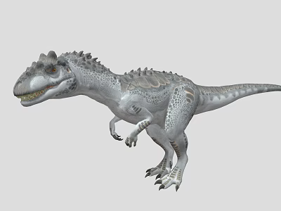 Grey And White Spotted Dinosaur Reptile Figure With Textured Skin 3d model