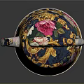 Decorative Kettle With Ornate Handle Floral Patterns Golden Decorations And VSG Logo
