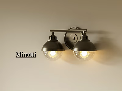 Minotti Stylish Wall Sconce With Double Illuminated Lights And Modern Design 3d model