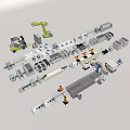 Industrial Equipment Layout With Production Line Robotic Arms Forklift Conveyor Systems And Automated Machinery