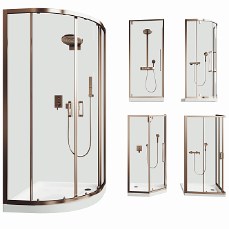 Light Luxury Shower Room Shower Partition Shower 3d model