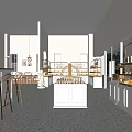 Dessert Shop Interior With Sweet Treats Display Shelves Cozy Seating And Bright Lighting Design