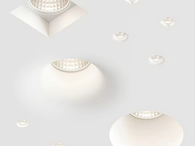 Stylish Minimalist Modern Chandeliers Featuring Round Square White Interior Ceiling Lighting Design 3d model