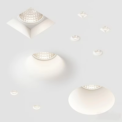 Stylish Minimalist Modern Chandeliers Featuring Round Square White Interior Ceiling Lighting Design 3d model