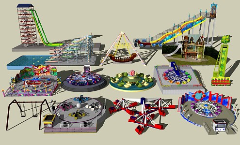 Modern Amusement Equipment Amusement Park Equipment Supporting Facilities 3d model