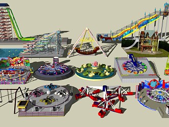 Modern Amusement Equipment Amusement Park Equipment Supporting Facilities 3d model