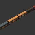 Rusty Blue And Yellow Freight Train Cars With PACKER Service And CIT Logos