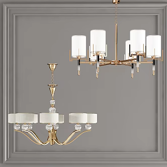 Multi-head chandelier iron chandelier 3d model