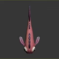 Vibrant Pink Aquatic Fish With Big Eyes Purple Fins And Tail
