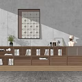 Modern Bookcase Combination Cabinet Bookcase Low Cabinet 3d model