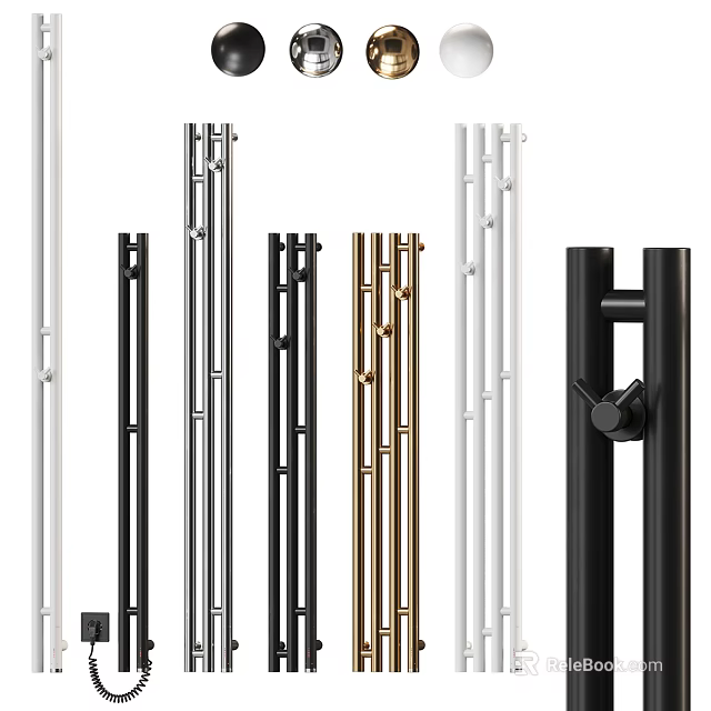 Towel Racks Featuring Multiple Metal Colors And Modern Design Styles 3d model 