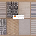 Stylish Square Rugs With Various Patterns And Neutral Tones For Home Decor 3d model